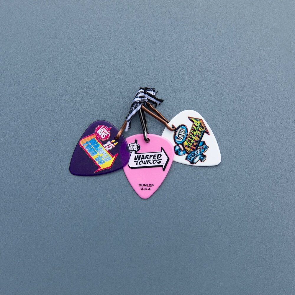Vintage Guitar Pick Warped Tour Zipps: 2005, 2007, 2009 (set of 3)
